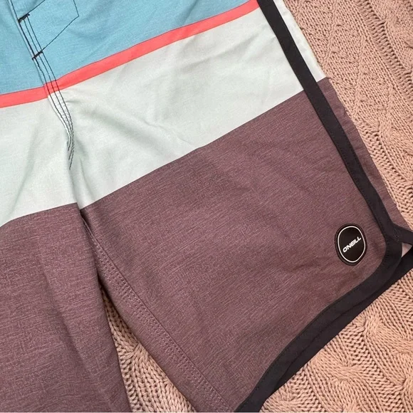O'Neill Boys Youth Aqua and Brown Board Shorts 24/8 - Picture 3 of 13